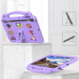 Gyermek tok Samsung Galaxy Tab S10+ Plus, Cute Patterns, állvánnyal, lila