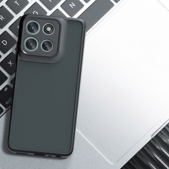 Tok Xiaomi Redmi 15 5G / 4G, kameravédelemmel, átlátszó, fekete oldallapokkal