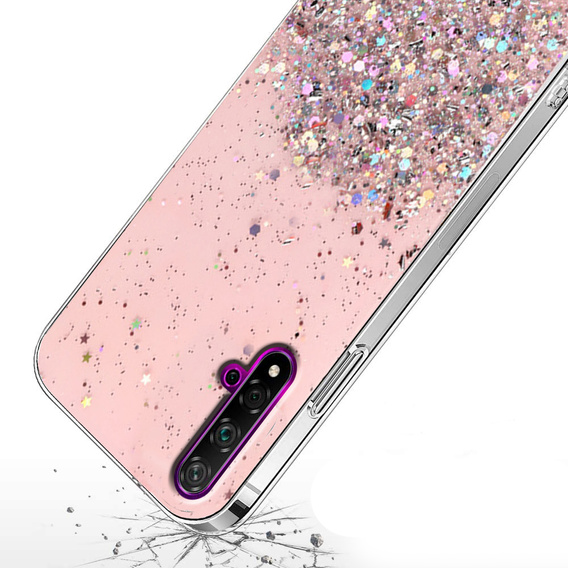 Telefontok a Huawei Nova 5T/Honor 20, Glittery, rózsaszín