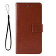Pattintható tok a Xiaomi Poco F6, Crazy Horse Wallet, barna