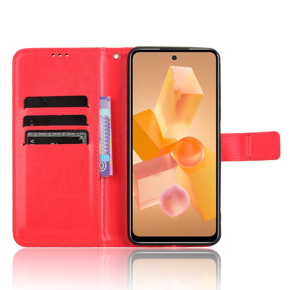 Pattintható tok a Infinix Hot 40i, Crazy Horse Wallet, piros