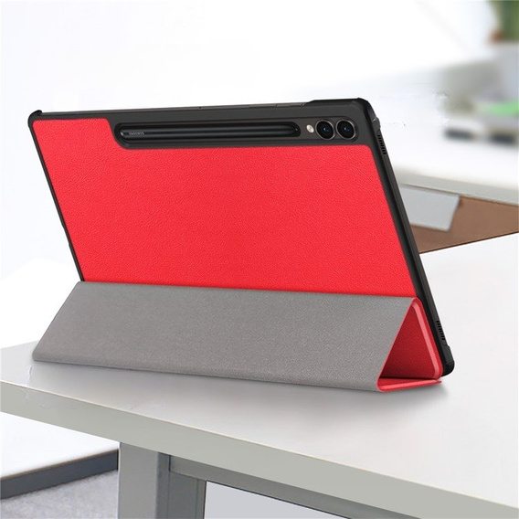 Tok Samsung Galaxy Tab S9 Plus, Smartcase tolltartóval, piros