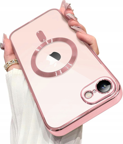 Tok iPhone 7 / 8-hoz, Electro MagSafe, rózsaszín + üveg a képernyőhöz