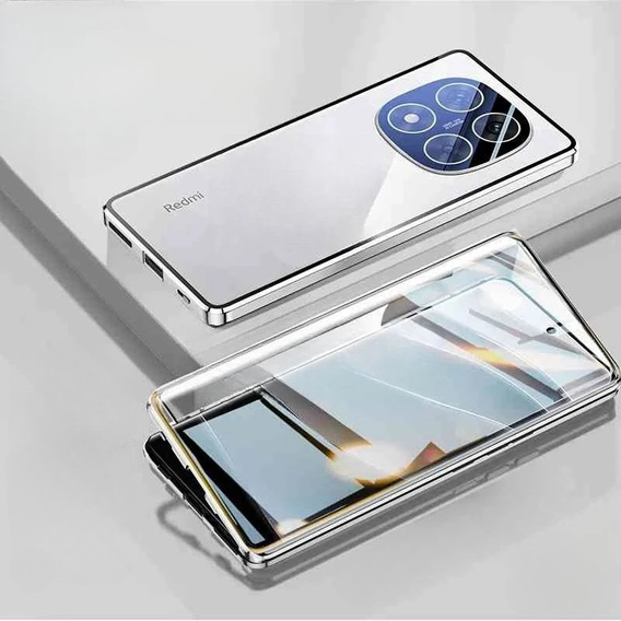 Tok Xiaomi Redmi Note 14 Pro+, Magnetic Dual Glass, ezüst