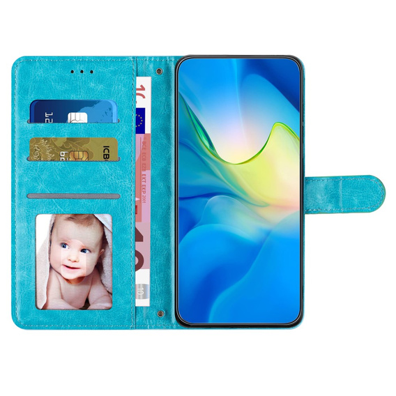 Pattintható tok a Oppo A38 4G / Oppo A18 4G, Wallet, BINFEN COLOR, kék