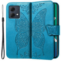 Pattintható tok a Motorola Moto G84, Butterfly, kék