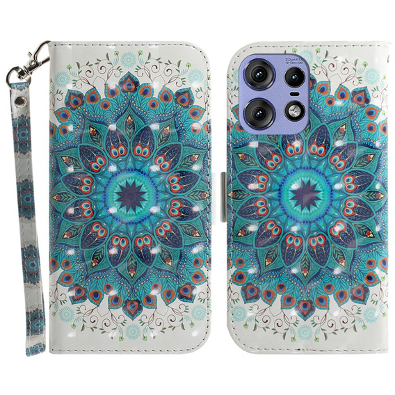 Pattintható tok a Motorola Edge 50 Pro 5G, Wallet, Mandala Flower