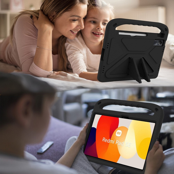 Gyermek tok Xiaomi Redmi Pad SE 11", Gyermek tok fogantyúval, fekete