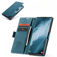 CASEME tok Samsung Galaxy S22 Ultra, Leather Wallet Case, zöld