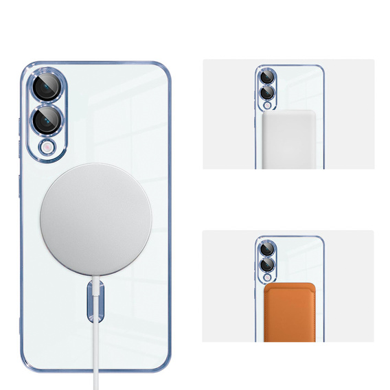 Tok Samsung Galaxy S25 Edge-hoz, Electro MagSafe, kék + üveg a képernyőhöz