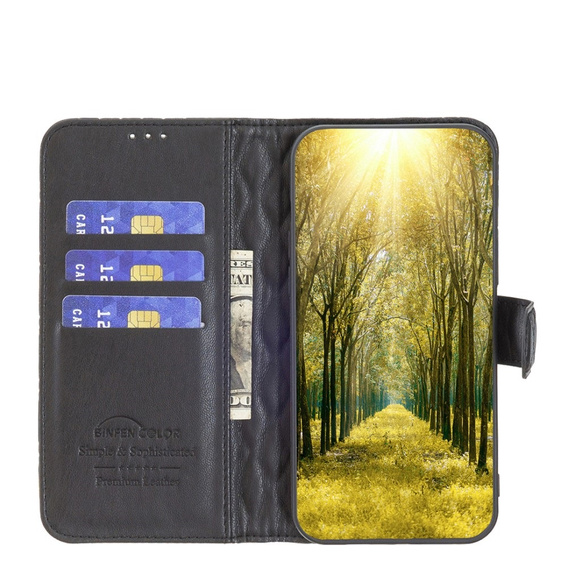 Pattintható tok a Infinix Hot 30, Wallet, BINFEN COLOR, fekete