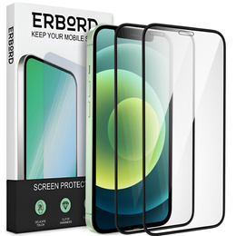 2x edzett üveg a iPhone 12 Mini, ERBORD 3D teljes képernyő