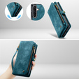 CASEME tok Samsung Galaxy A56 5G, Retro Leather Wallet, szíjjal, zöld