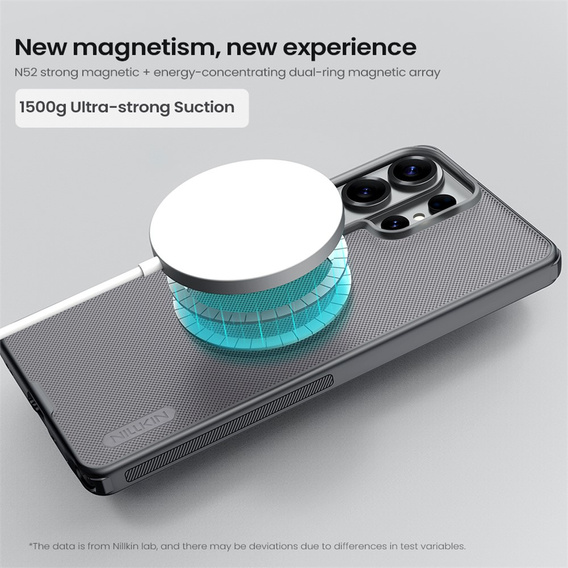 Nillkin Frosted Shield Pro MagSafe tok Samsung Galaxy S26 Ultra készülékhez, átlátszó/fekete