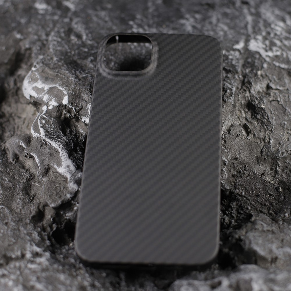 Tok iPhone 14, Aramid Fiber Cover, fekete