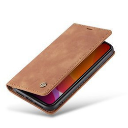 CASEME tok iPhone 11, Leather Wallet Case, barna