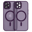 Tok iPhone 16 Pro Max-hoz, MagSafe, ERBORD Matt Case, sötétlila + képernyőüveg
