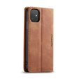 CASEME tok iPhone 11, Leather Wallet Case, barna