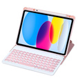 Billentyűzet tok iPad 11" 2025 A16 (11 gen.) / iPad 10.9" 2022 (10 gen.), Rotary 360° Leather, rózsaszín rose gold