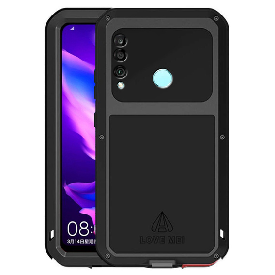 Love Mei Telefontok a Huawei P30 Lite/ Nova 4e, armored with glass, fekete