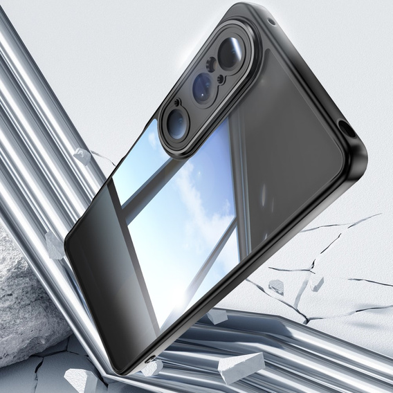 Tok Sony Xperia 1 VI, Fusion Hybrid, kameravédelemmel, átlátszó / fekete