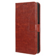 Pattintható tok a Realme GT 6 / 6T, Crazy Horse Wallet, barna