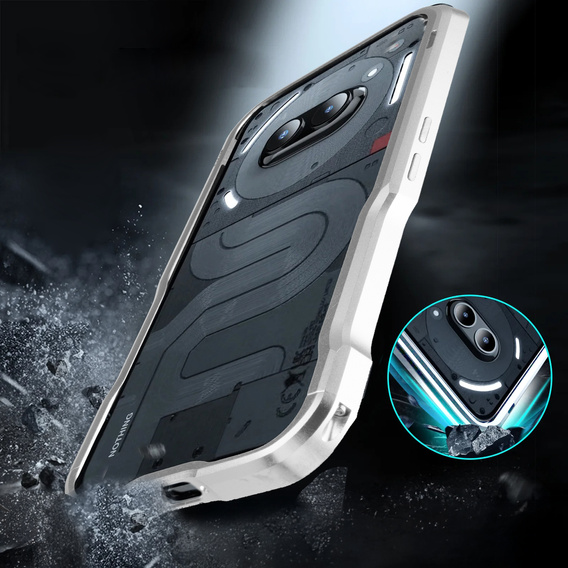 Teletok LUPHIE Nothing Phone 2a / 2a Plus-hoz, Armor Bumper, ezüst