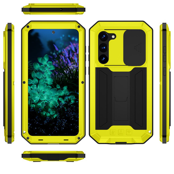 Páncélozott tok a Samsung Galaxy S23 Plus, R-JUST CamShield Slide, sárga