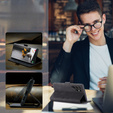CASEME tok Samsung Galaxy S22 Ultra, Leather Wallet Case, fekete
