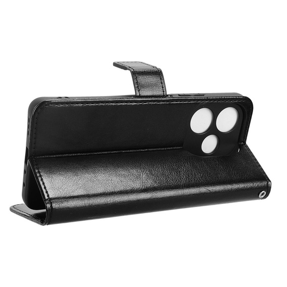 Pattintható tok a Oppo A5 Pro 5G, Crazy Horse Wallet, fekete