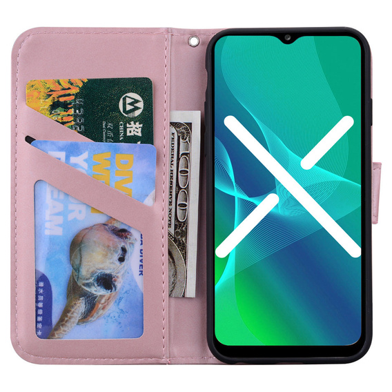 Pattintható tok a Motorola Moto G22, Wallet Bunny, rózsaszín