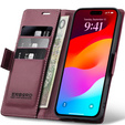 ERBORD Fényes Litchi tok, flip pénztárca iPhone 17 Pro Max-hez