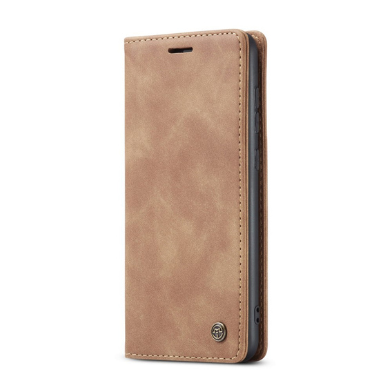 CASEME tok Samsung Galaxy S21 FE, Leather Wallet Case, barna