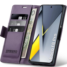 ERBORD Fényes Litchi flip tok Xiaomi Poco F8 Pro készülékhez