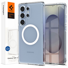 MagSafe Spigen tok Samsung Galaxy S25 Ultra, Ultra Hybrid, átlátszó / fehér + 9H edzett üveg