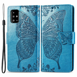 Pattintható tok a Samsung Galaxy A51 4G, Butterfly, kék