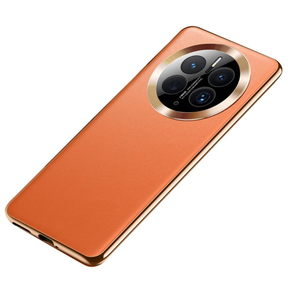 Bőr tok Huawei Mate 50 Pro, leather hybrid, narancssárga