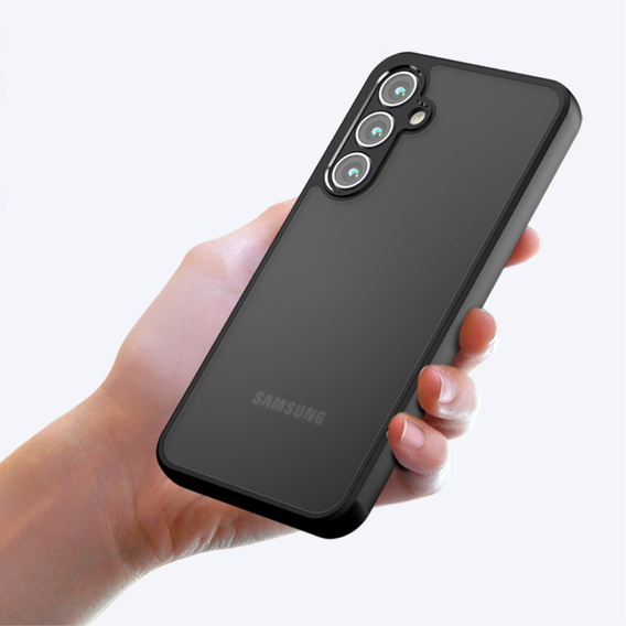 Tok Samsung Galaxy A35 5G, Fusion Hybrid, kameravédelemmel, átlátszó / fekete