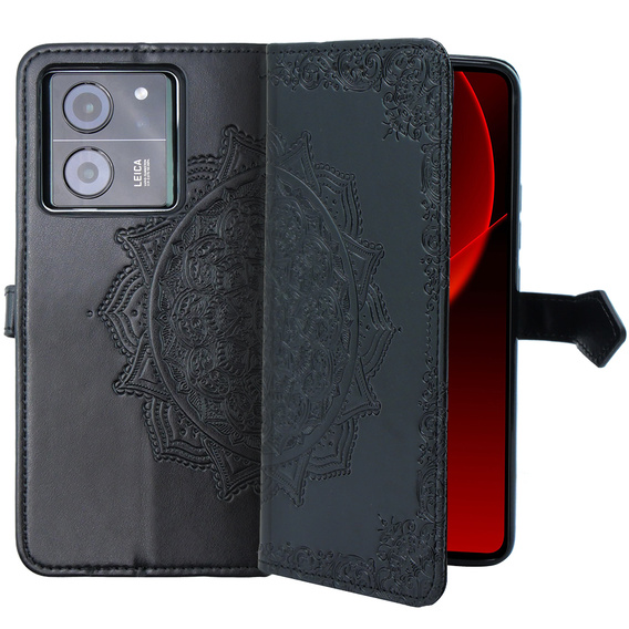 Pattintható tok a Xiaomi 13T / 13T Pro, Mandala, fekete