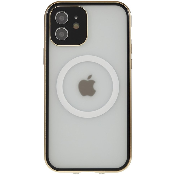 Magnetic Dual Glass MagSafe tok iPhone 12, arany