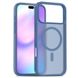 Matt tok iPhone 17 Pro Max készülékhez, MagSafe, áttetsző kék