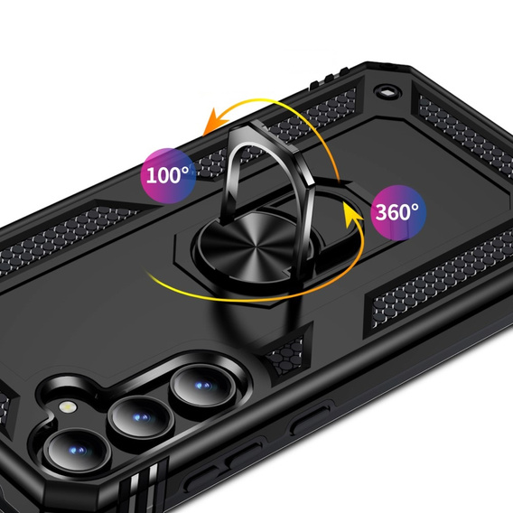 Páncélozott telefontok a Samsung Galaxy A55 5G, Nox Case Ring, fekete