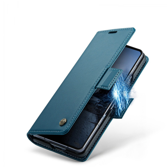 CASEME Litchi pénztárca flip tok Samsung Galaxy Z Fold7 5G számára