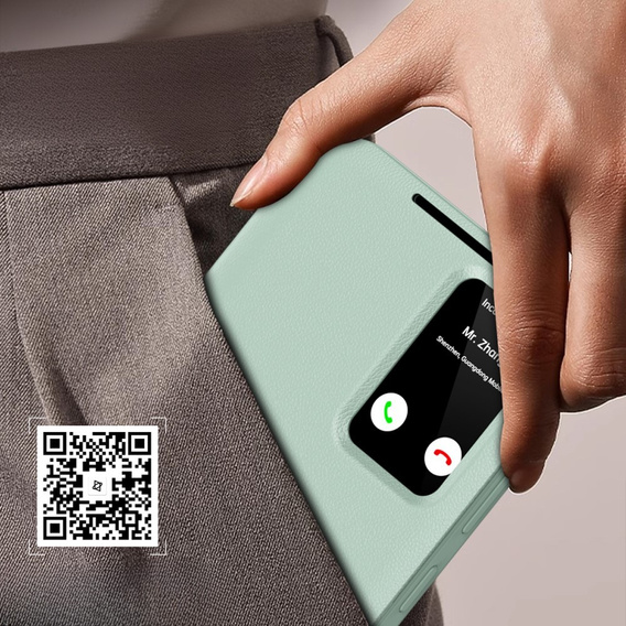 Flip tok Samsung Galaxy A55 5G, Smart View Wallet, zöld