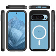Tok Google Pixel 9 / Google Pixel 9 Pro készülékhez, Shockproof, fóliával, MagSafe-hoz, fekete