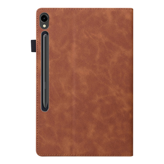 Tok Samsung Galaxy Tab S10 FE+ Plus, Classic, tolltartóval, barna