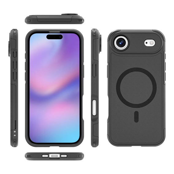 MagForce tok iPhone Air készülékhez, MagSafe-hoz, páncélozott, fekete