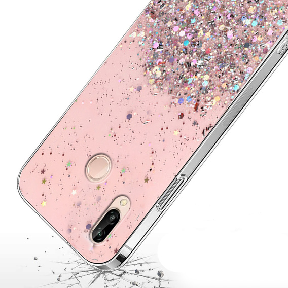 Telefontok a Huawei P20 Lite, Glittery, rózsaszín