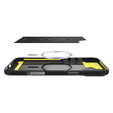 A Spigen tok iPhone 16, Rugged Armor MagSafe, fekete + edzett üveg 9H