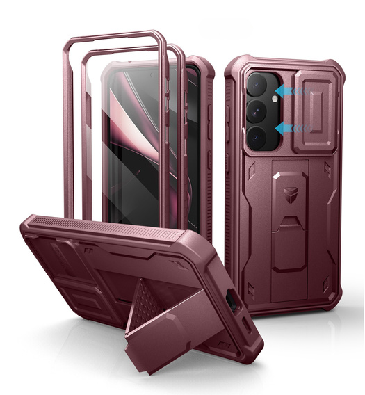 Páncélozott tok a Samsung Galaxy S25+ Plus, Dexnor Full Body (Two Frames), piros